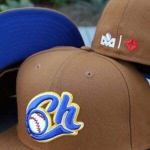 NEW ERA FITTED Charros de Jalisco Peanut Brown Royal Blue UV size 7 3/8